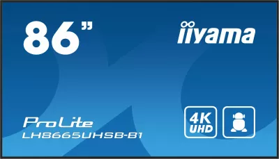 Monitor iiyama LH8665UHSB-B1, Kiosk design, 86", LED, 4K Ultra HD, Wi-Fi, e zezë