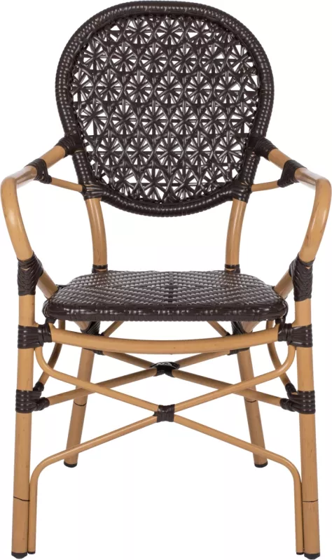 Karrige alumini FH5926.01, pamje bambuje, ratan PE kafe, 56x62x95H cm