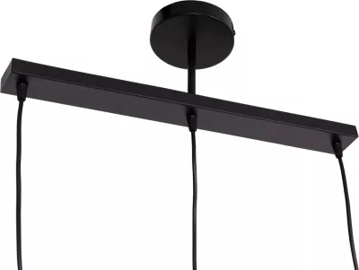 Llambë tavani varëse me 3 drita, metal i zi, detaje bronzi, FH7533.11, 21.5x128cm