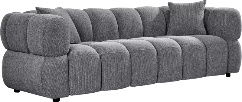 Divan NORIKA për 3 persona, material gri, 228x91x72cm