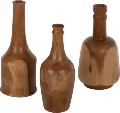 Shishe dekorative 3PCS set FH7717 dru teak natyral