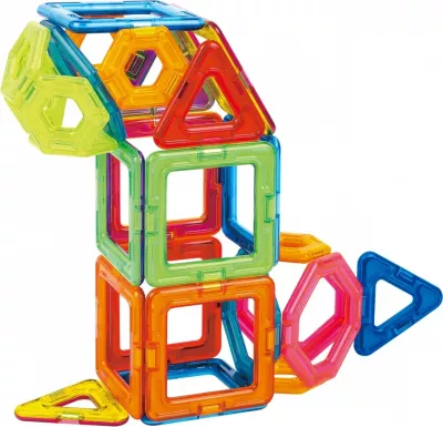 Set blloqe magnetike Magformers Challenger 30 elemente, shumëngjyrëshe