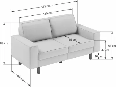 Divan dy vendësh Atelier del Sofa, ngjyrë obsidian, këmbë dru arre, Sparrow 2