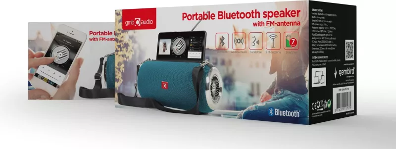Altoparlant portativ Gembird SPK-BT-17-G, 5W, i gjelbër