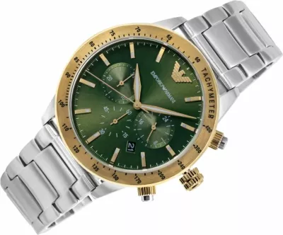 Orë dore për meshkuj Emporio Armani, e gjelbër