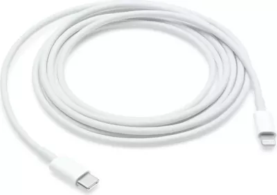 Kabllo Apple USB-C në Lightning, 2m, E bardhë