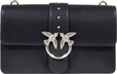 Çantë krahu Pinko Love One Classic ST. CL Vitello 105857, e zezë/argjend