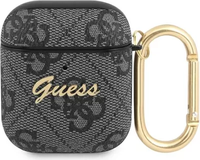 Mbështjellës Guess 4G Script Metal Collection për AirPods 1/2, Gri