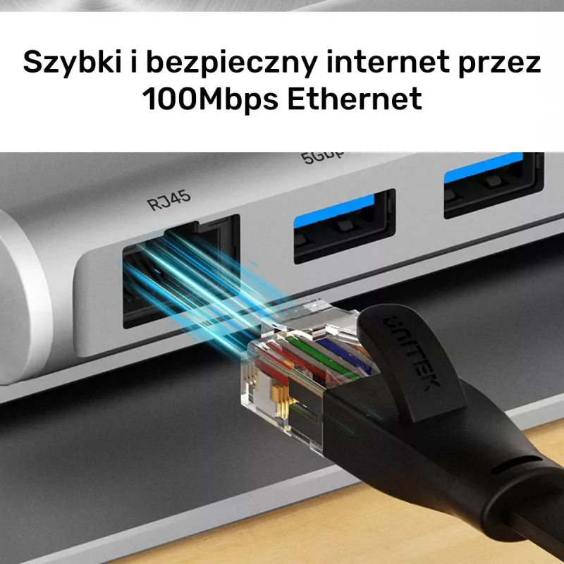 Podstavec laptop Unitek me hub USB-C HDMI 4K, gri