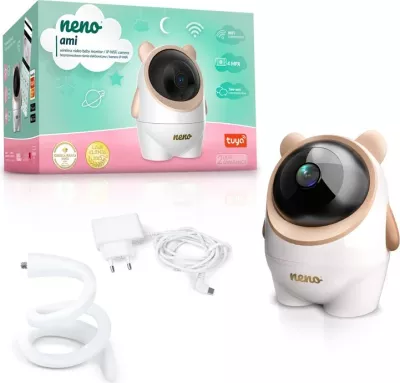 Monitor foshnje neno AMI me video IP-Wi-Fi, sensor temperature, vizion nate, bardhë