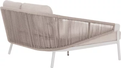 Daybed dopio XANTION, alumin i bardhë, litar, stof OLEFIN, 157x147x88cm