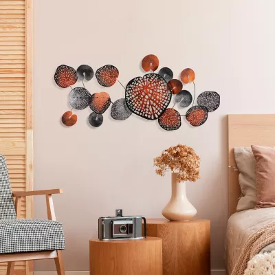 Aksesor dekorativ metalik për mur, Wallity Nenuharps 2, shumëngjyrësh, 125x62x4cm