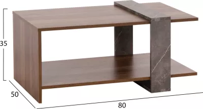 Tavolinë kafeje WILMA, teksturë guri gri, FH8950.13, 80Χ50Χ35H cm