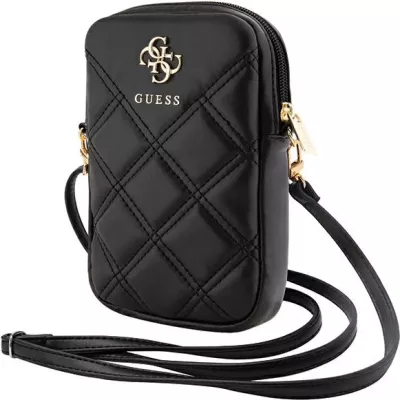 Çantë telefoni Guess Zip Quilted 4G, e zezë