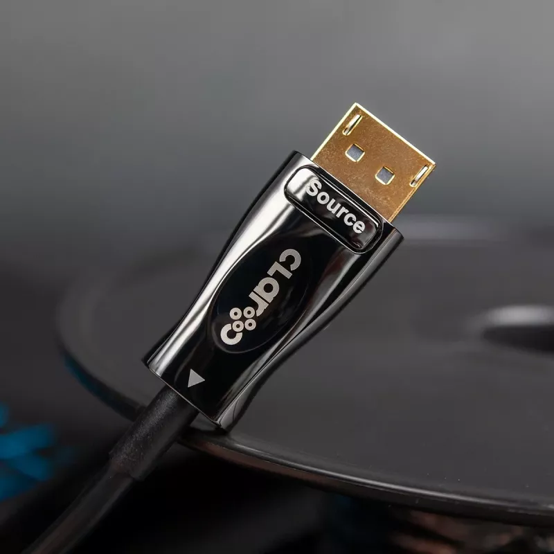 Kabëll optik Claroc DisplayPort 1.4 AOC 8K 10 m, ngjyrë zi-gri