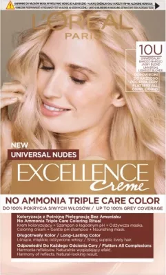 Krem ngjyrosës për flokë L'Oreal Paris Excellence Creme Universal Nudes 10U për femra shumë e çelët blond