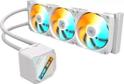 Sistem ftohje me ujë për CPU, GIGABYTE GME 360 ICE, radiator 360mm, 3x120mm ARGB, për Intel/AMD, i bardhë