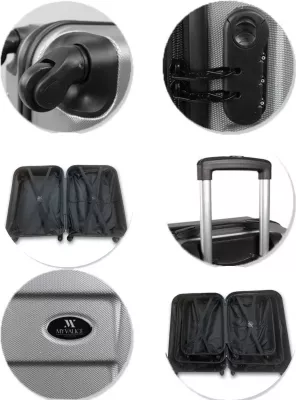 Set valixhesh (2 copë), ngjyrë e zezë, Zoozie Bags, 1642