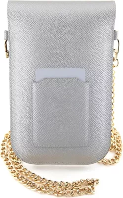 Mbështjellës Hello Kitty Leather Metal Logo Chain për celular, lëkurë artificiale, argjend