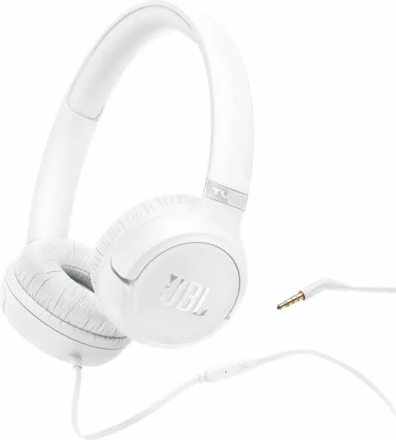 Kufje JBL Tune 530, me kabllo AUX 3.5mm, mikrofon, Pure Bass, të palosshme, të bardha