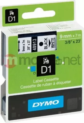 Shirit etikete Dymo D1 S0720680 9 mm x 7 m, zi në të bardhë, 1 copë