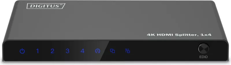 Splitter HDMI Digitus 4K, 1x4, HDMI, 4x HDMI, Micro USB, 3840 x 2160 pixels, i zi, metal