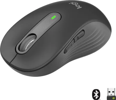Maus Logitech Signature M650 L Wireless, Djathtas, Optik, RF Wireless + Bluetooth, 4000 DPI, Grafit