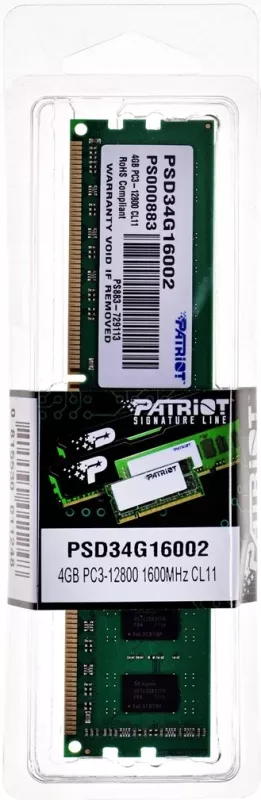 RAM memorie Patriot Memory, 4 GB, 1600 MHz