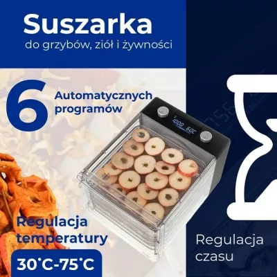 Tharëse kërpudhash, frutash dhe perimesh Adler AD 6660, 600 W, e zezë