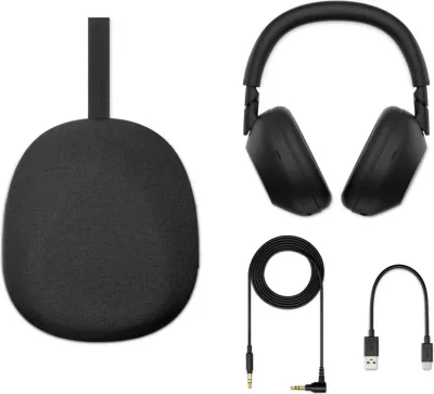 Kufje Sony WH-1000XM6, me/pa kabllo, Bluetooth, USB Type-C, e zezë