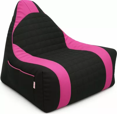 Karrige bean bag XXL Gamer, rozë dhe e zezë