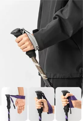Shkopinj trekking Qunature 60000602, alumini 7075, 110-130 cm, vjollcë, set prej 2 copë