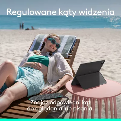Mbështjellës me tastierë Logitech Flip Folio për iPad Pro & iPad Air 13\" (920-013388), graphite