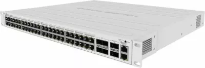 Switch Mikrotik CRS354-48P-4S+2Q+RM 48-port PoE, 4x10G SFP+, 2x40G QSFP+, 1U për rack 19\", gri