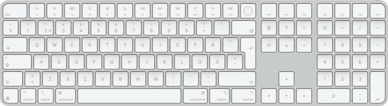 Tastierë Apple Magic me Touch ID dhe tastierë numerike, model suedez, ngjyrë e bardhë