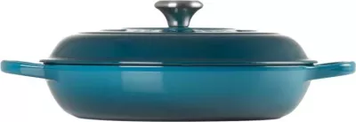 kaserolë e cekët, Le Creuset Signature Shallow Casserole round 30cm 21180306422430, gize, me kapak, Deep Teal