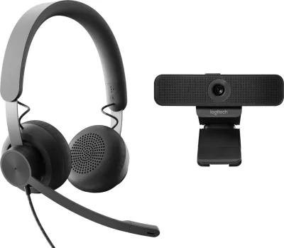 Sistem video-konference personal Logitech Zone Wired UC, Full HD, 30 fps, Graphite