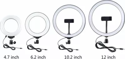 Llambë unazë LED Puluz PU391 me bazë të rregullueshme, 6.5W, tripod i vogël, e bardhë