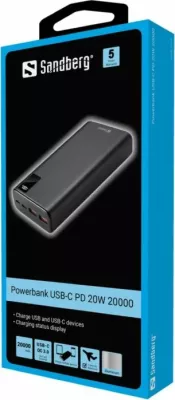 Powerbank Sandberg 420-59 USB-C PD 20W 20000 mAh, i zi