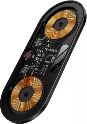 Karikues wireless Baseus WXSX010101, Dual Qi, 20W, me ekran LED, i zi