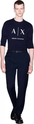 Maicë me mëngë të gjata për meshkuj Armani Exchange XM002684 AF10356, kaltër e errët [Madhësia: L]
