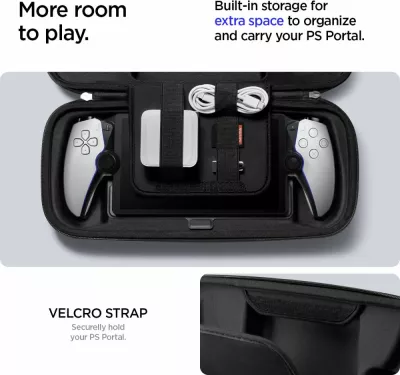 Mbështjellës Spigen Rugged Armor Pro për Sony Playstation Portal, i zi