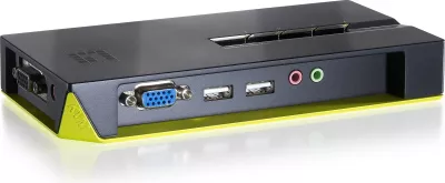 KVM switch LevelOne KVM-0421, 4 porta USB, VGA, audio, e zezë/e gjelbër
