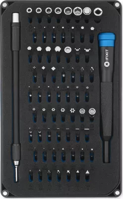 Set bitash precize iFixit Mako EU145299, 64 copë, e zezë/blu
