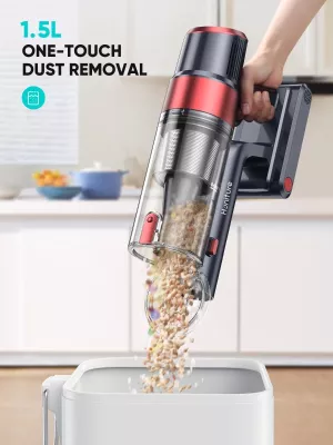 Fshesë me bateri vertikale Honiture S13 Pro, 450W, 38000Pa, 1.5L, deri 55 min, kuqe/zezë