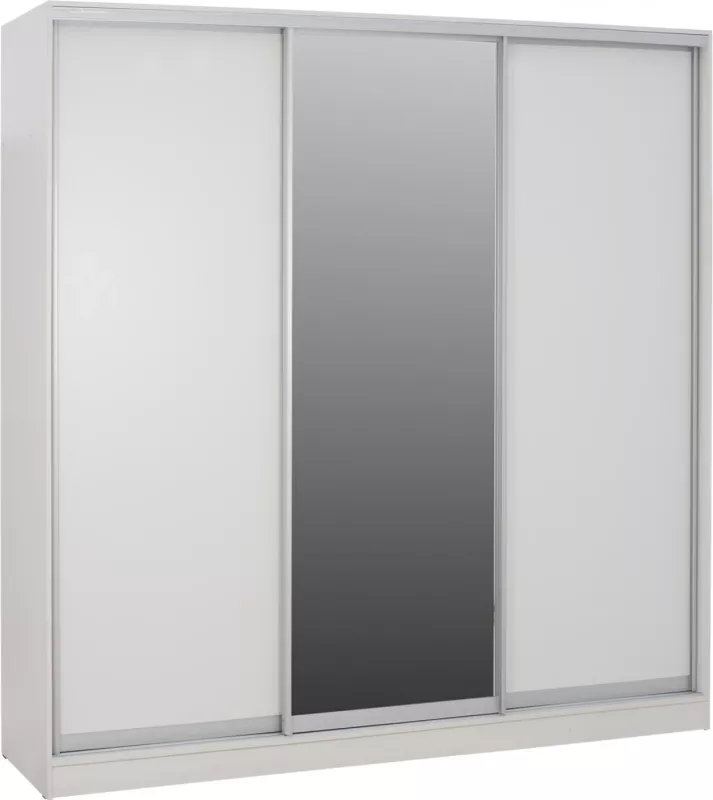Dollap rrëshqitës me 3 dyer, ngjyrë e bardhë, FH2462.03, 240x60x240 cm