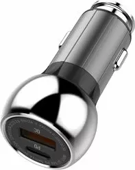 Karikues veture LDNIO C1 36W 2 porta (USB-A + USB-C) PD/QC3.0, zi/argjendtë