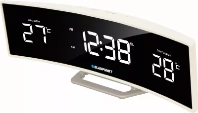 Radiobudilnik Blaupunkt CR12WH, FM PLL, 2 alarme, 10 memorje stacionesh, termometër indoor/outdoor, ekran LCD, i bardhë