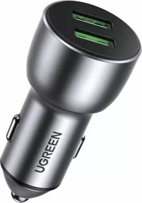 Karikues për veturë UGREEN 10144 2xUSB QC 3.0 36W, gri metalike, me kuti