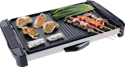 Grill elektrik Elit BQ-18 1800W, sipërfaqe XL 48×31.5 cm, dy pllaka, sipërfaqe jo-ngjitëse, rregullim automatik temperature